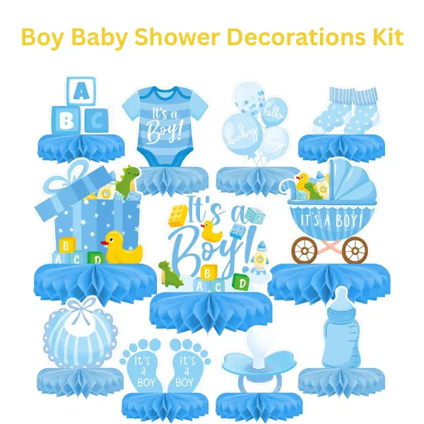 Boy Baby Shower Decorations Kit, Blue Honeycomb Centerpieces, Baby Shower Table Decor, Gender Reveal Party Summer Gift