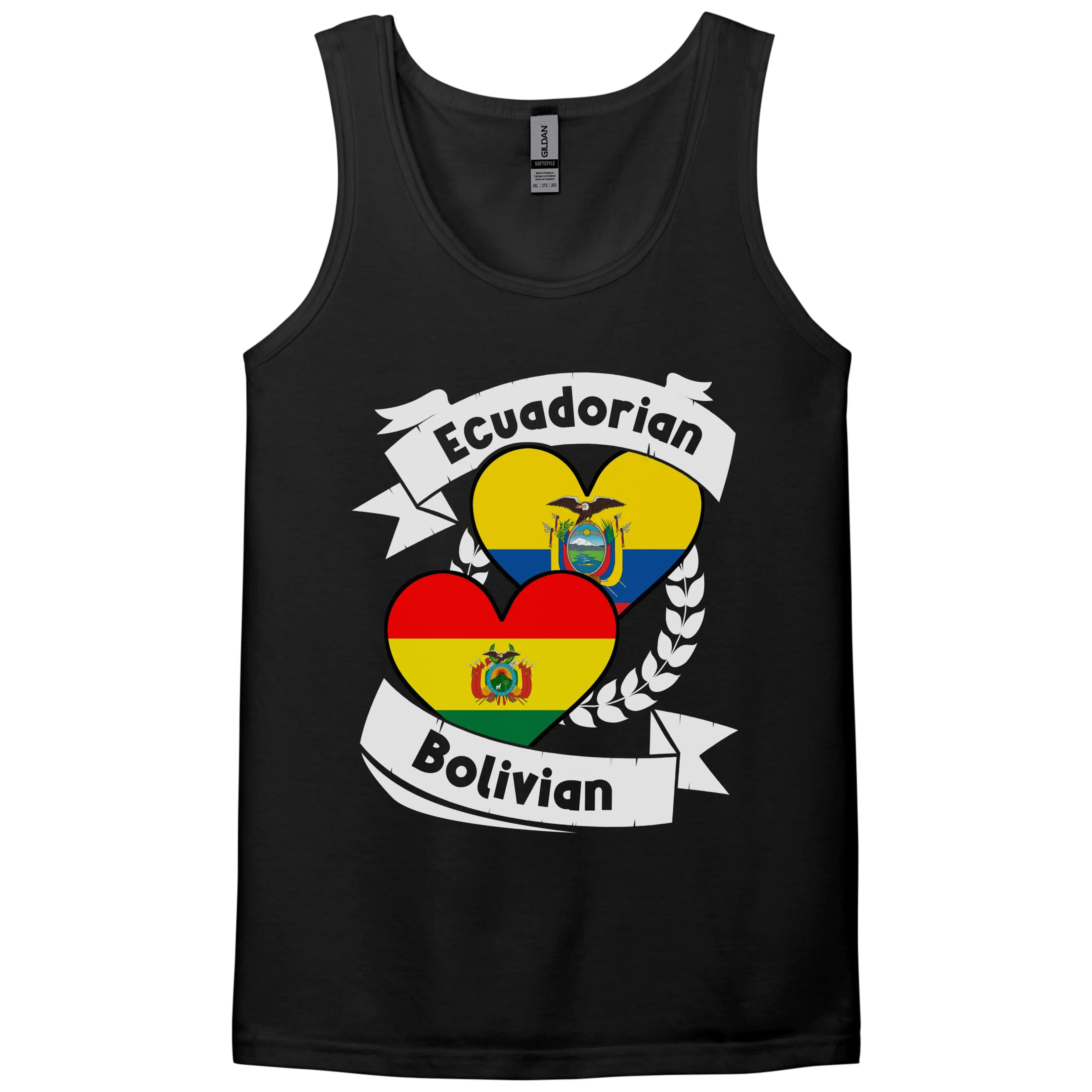 Ecuadorian Bolivian Heart Flags Ecuador Bolivia Tank Top