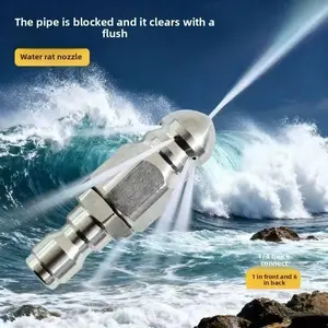 Water Rat sewer cleaning tool, electric high-pressure car washer, rotating nozzle, pipe flushing nozzle, kitchen