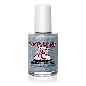 Glitterbug - Multi Silver Glitter Piggy Paint Kids Non-Toxic Nail Polish 0.5oz Water-Based Formula Cruelty-Free Vegan
