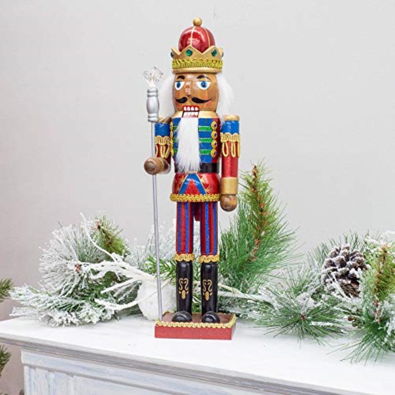 Kurt S. Adler Regal Black African American King with Crown Wooden Christmas Nutcracker 15 Inch