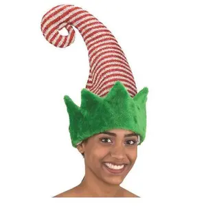 Elf Hat - Striped Velvet - Sequin - Christmas - Costume Accessory - One Size