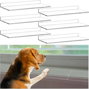 6 Pcs Window Sill Protector from Dog Cat Scratching Protection 2 Sets Total Length 33.5'' x 5.25'' Width x 0.16'' Thick Clear Pet Window Cover Guard Against Claw Chewing Slobbering