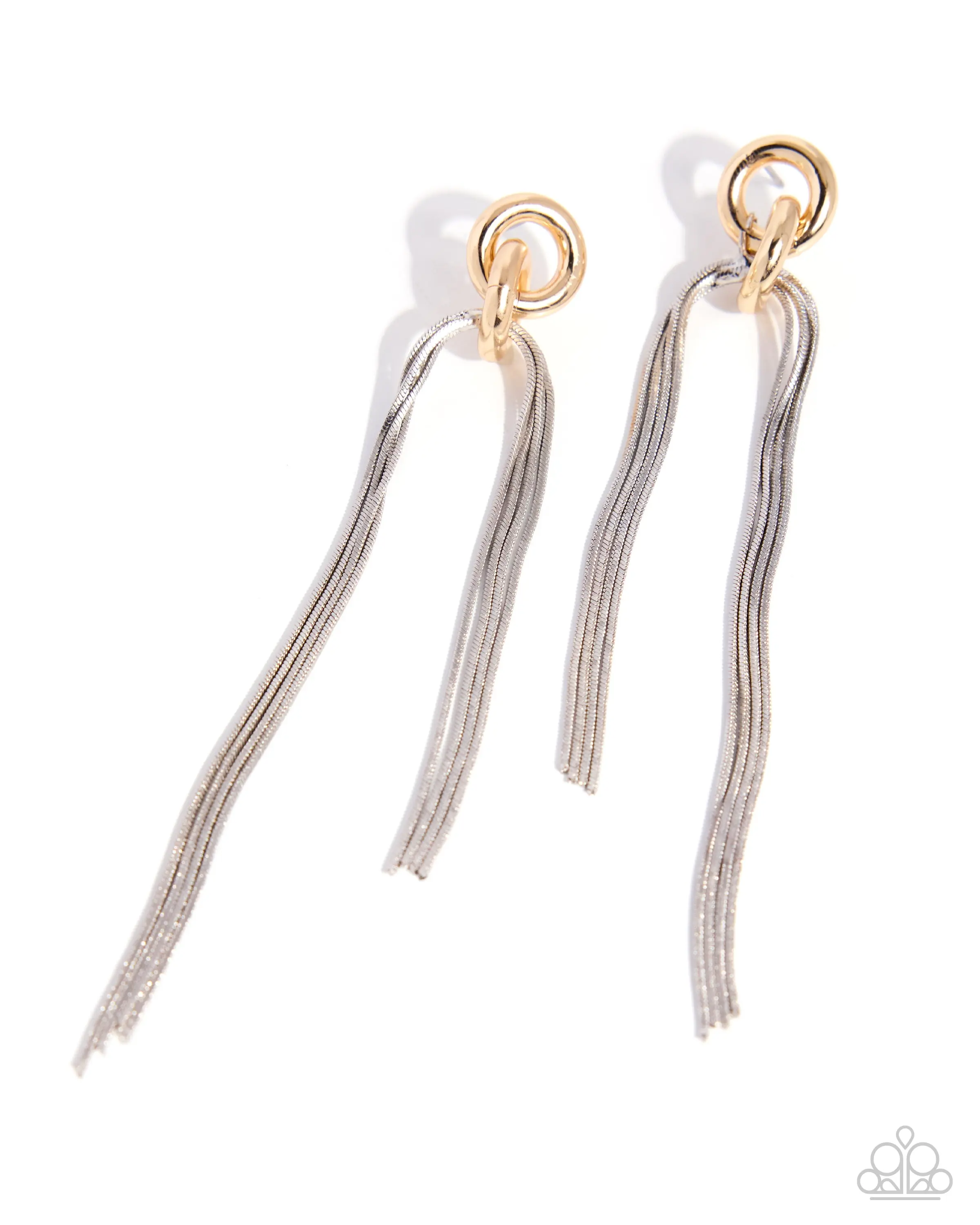 Tapered Technician - Multi Silver Gold Mixed Metal Post Earrings - Paparazzi