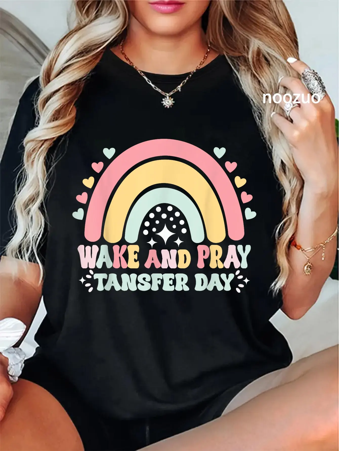 100% Cotton Wake And Pray Transfer Day T-Shirt IVF Infertility Embryo Insemination Surrogacy
