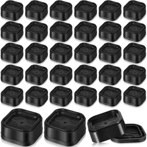 Furniture Risers Adjustable Bed Risers Desk  Risers 1.38" Stackable Heavy Duty Bed Lifts Risers Square Bed Raising Blocks for Mattress Table  Desk Chair Couch Sofa Dorm (Black,32 Pack)