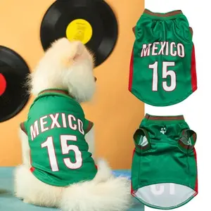 Pet Soccer Jersey for Dogs Cats, Mesh Breathable Puppy T-Shirt, Sports Uniform Costume for Small Medium Large Dogs