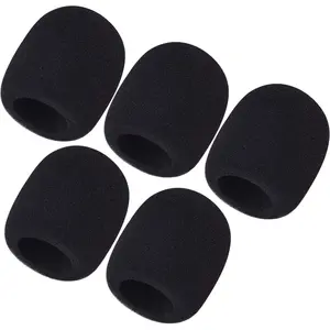 5-piece foam microphone cover, handheld microphone windscreen, thickened microphone sponge cover, disposable microphone spray cover