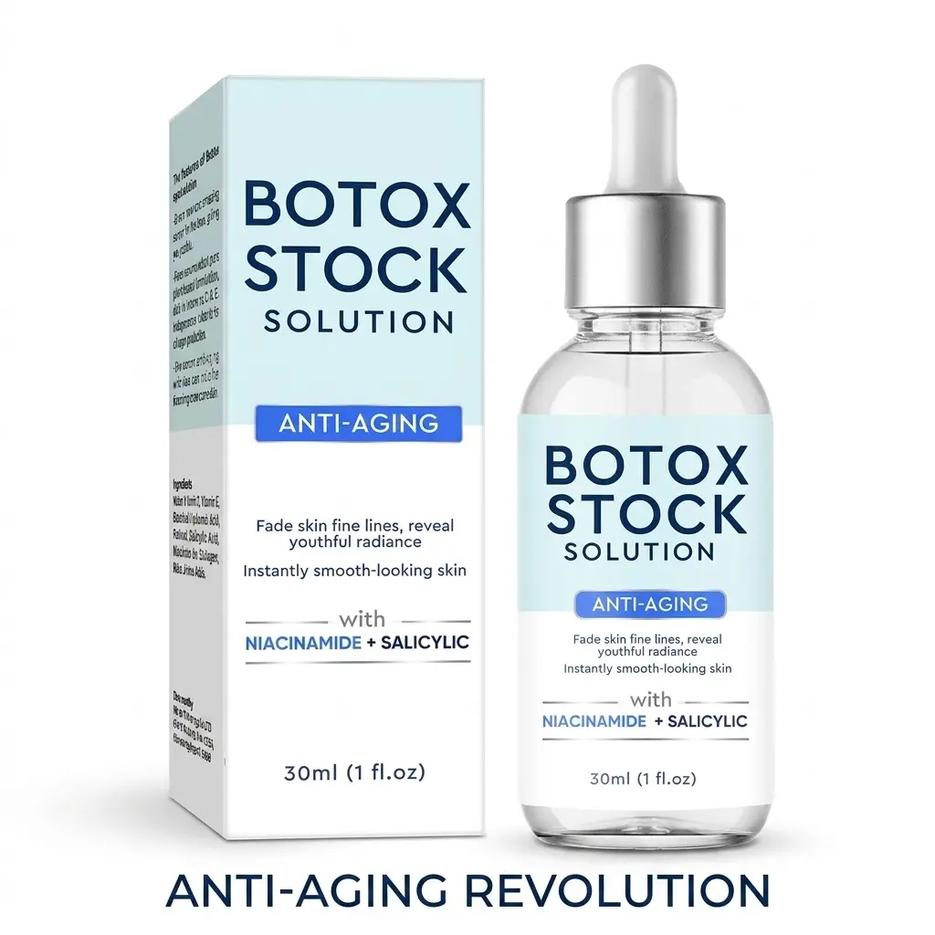 Anti-Aging Facial Serum with Botox-Alternative & Hyaluronic Acid, 24h Moisturizing Essence with Niacinamide to Smooth, Restore & Even Out Skin Tone for a Glow Routine, 30ml