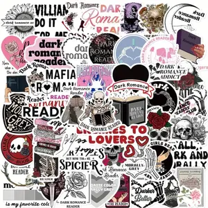 50 Pack of Dark Romance and Smut Novel, Reading and Book Themed Stickers and Decals- Waterproof, Removable and Fade Resistant- No Duplicates, Hauntingly Beautiful, Gothic Lovers, Premium Quality, Wilted Roses