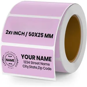Direct Thermal Labels Vinyl 1 x 2 Inch Self-Adhesive Rectangle Stickers Roll  Printer  Name Tag for QR Code DIY Office Address 500 count