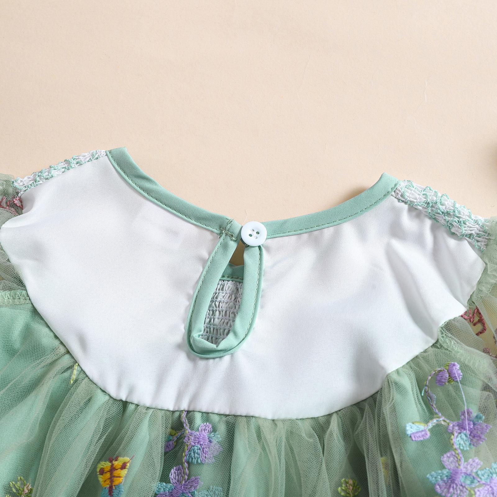 Baby Girls Tulle Tutu Dress Party Holiday Princess Dresses Infant Toddler Embroidery Flower Fairy Romper Dress Baby Girls Tulle Tutu Dress Party Holiday Princess Dresses Infant Toddler Embroidery Flower Fairy Romper Dress