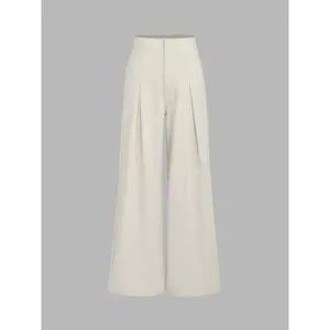 Cider [2 colors, size 2-26] Tie Back Pleated Wide Leg Jeans