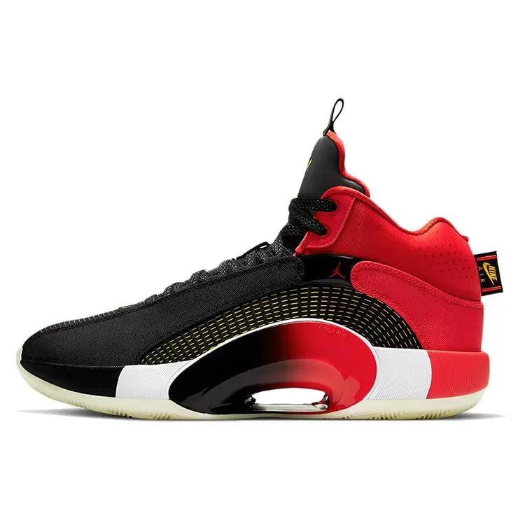 Jordan Air Jordan 35 CNY PF Chinese New Year Round Toe Textile Synthetic Upper Shock Absorbing Non-Slip Wear Resistant Mid Top Performance Basketball Shoes Unisex Red Black Yellow