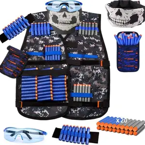 Children's Tactical Vest Set, Suitable For The Nerf Guns Series. It Comes With Dart Holders, A Dart Bag, A Tactical Face Mask, Wristbands, And Protective Goggles. This Toy Set Is Perfect For Boys Aged 8, 9, 10, 11, And 12.
