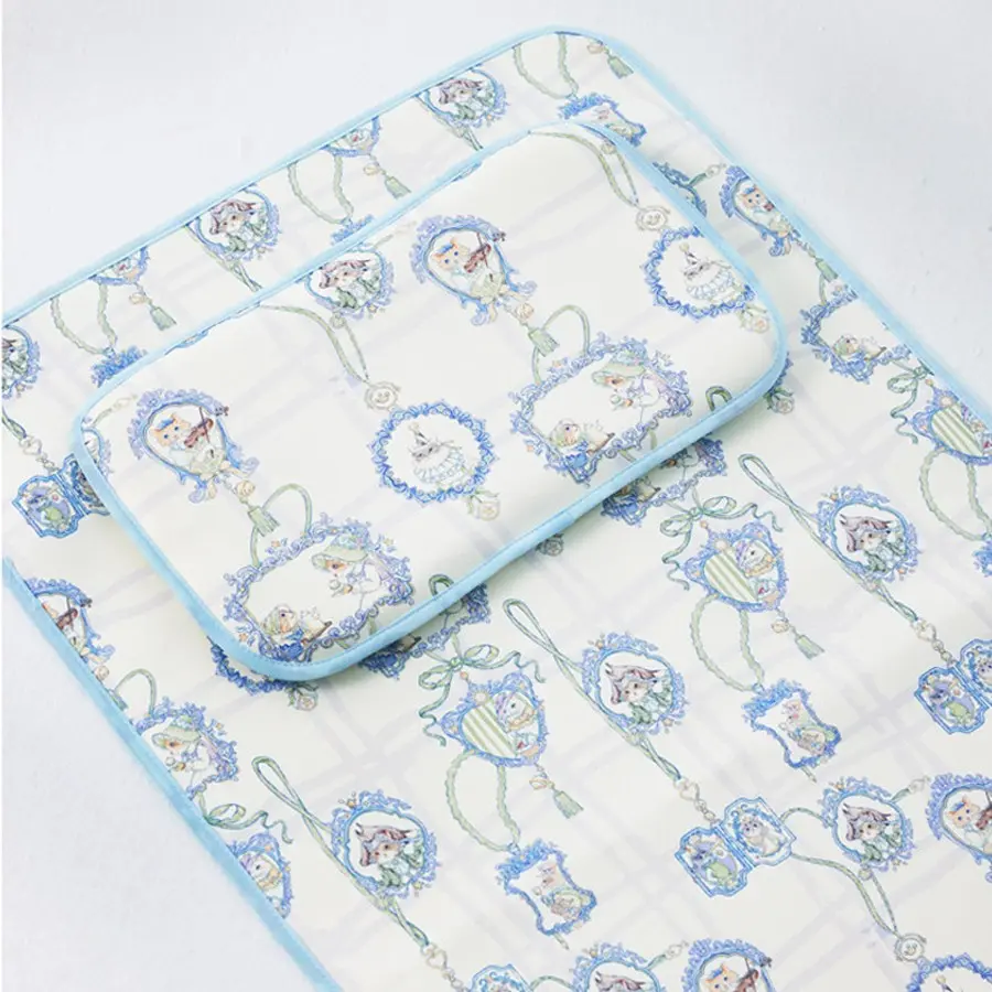 Baby Bed Ice Silk Cooling Mat, Cartoon Print, Breathable, Summer Air Conditioning Pad, Infant Comfort Mat, Bassinet Mattress Pad, Cot Mattress Pad, Crib Mattress Pad