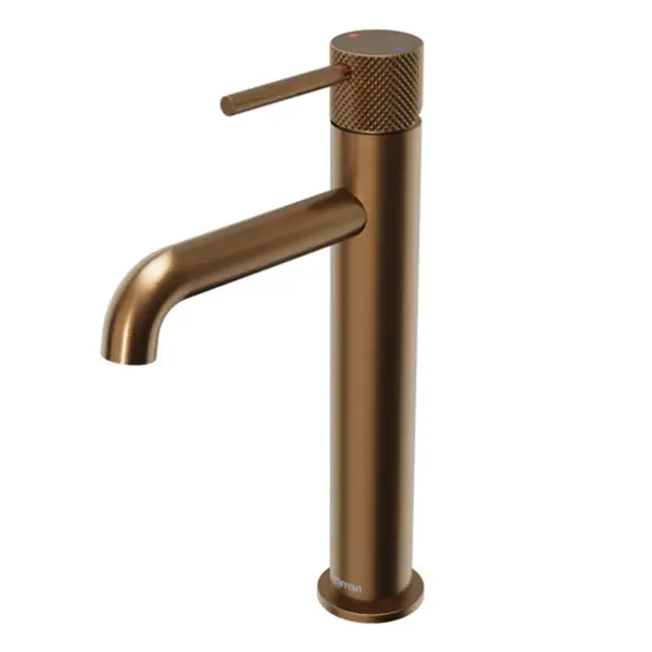 Tryst Brushed Copper Vessel Bathroom Faucet – Single Hole, Single Handle, 1.2 GPM, 11-1/4" Height, cUPC Certified, Drain Included, Lifetime Warranty