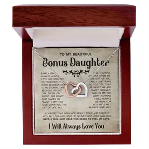 Bonus Daughter Necklace Heartfelt Gift For Stepdaughter Or Adopted Daughter Featuring Eternal Bond And Love Beyond Blood Message