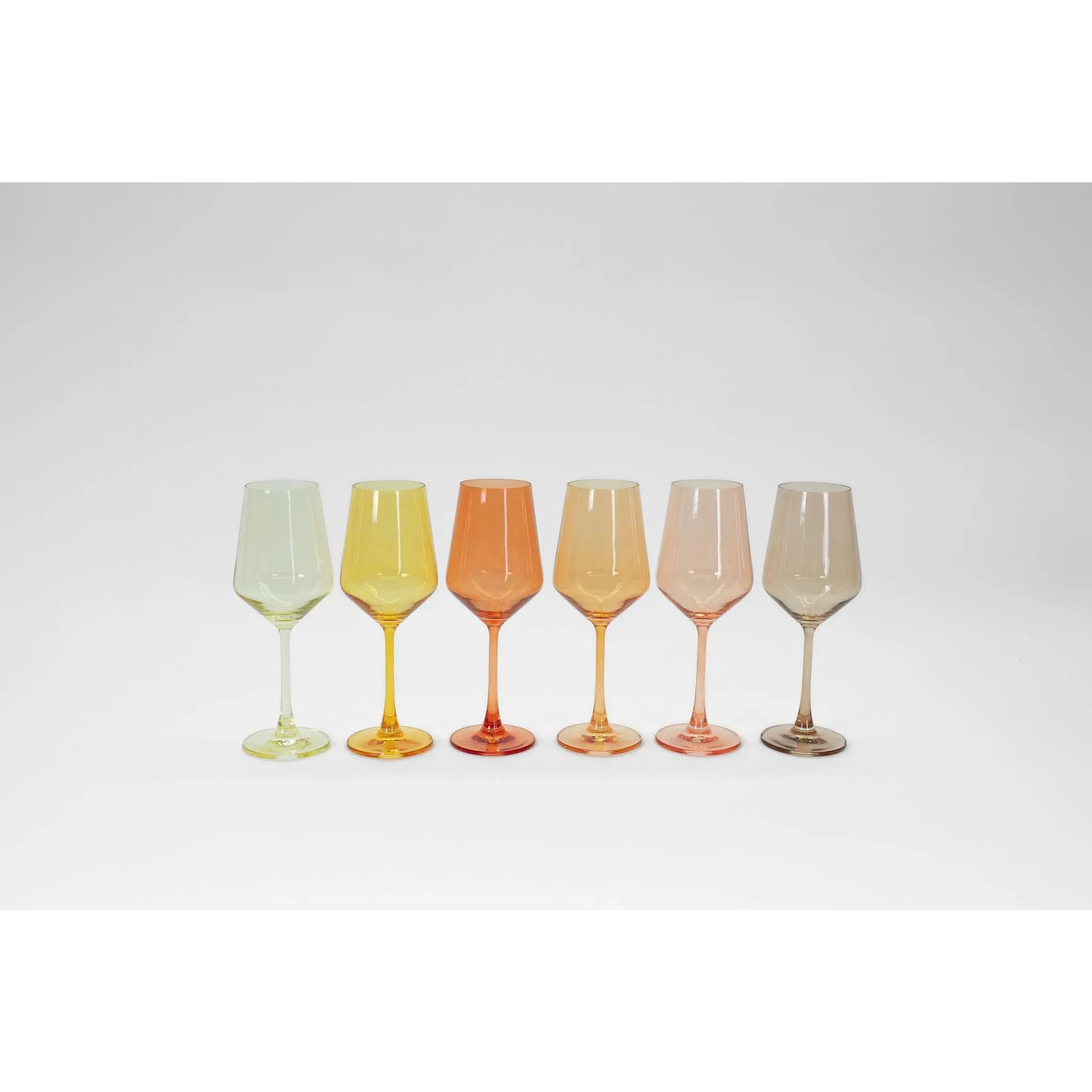 Colored Wine Glass Ombré Set of 6 - Golden Hour Collection