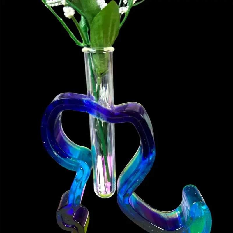 Resin Hydroponic Vase - Decorative Home Decor Accessory, Flower Arrangement Holder, Modern Ceramic Vase Alternative for Indoor Small Plants, Room Decor Container