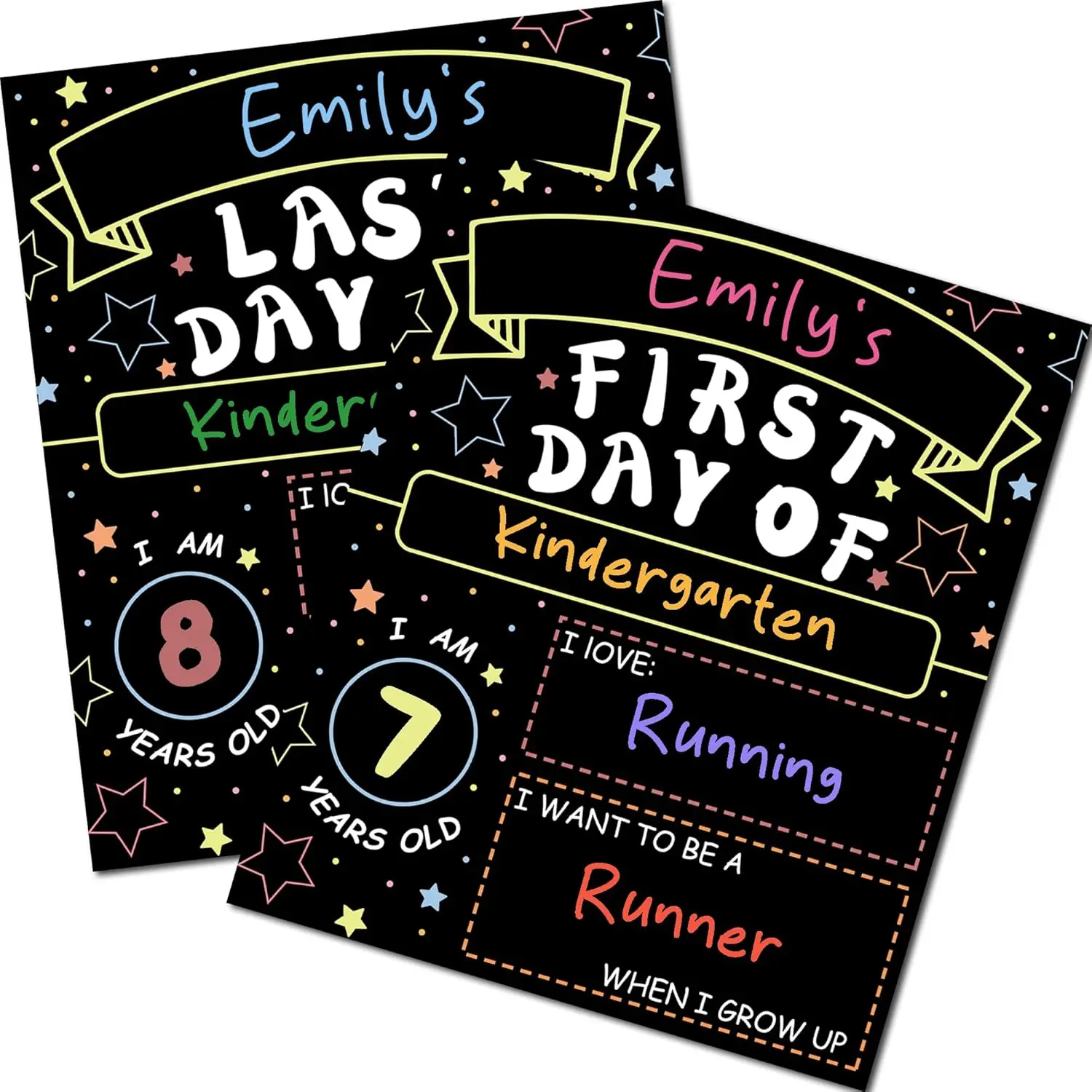 2 Pack First and Last Day of School Sign Board - Double Sided Back to School Supplies | Classroom Decorations for Preschool - Teacher Supplies for 1St Day of Kindergarten - Classroom Must Haves OHOME OHOME