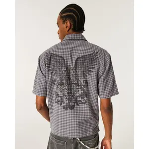 Hollister Boxy Short-Sleeve Graphic Check Shirt Hollister Boxy Short-Sleeve Graphic Check Shirt