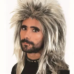 2026 Punk Rock Style Men s Fluffy Synthetic Wig Wild Messy Texture Spiky Volume for Costume Party Halloween and Daily Fashion