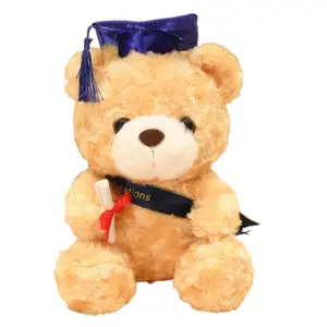 Cartoon 23/28cm Doctor Cap Graduation Bear Cute Soft Bachelor Bear Stuffed Bear Animal Party Favors