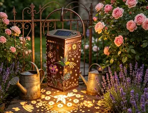 garden decor Solar Powered Garden Shower Light, Watering Can Lights, Star Light LED Outdoor String Lights, Decorative Light for Deck, Stairs, Patio, Outdoor Landscape Lighting, Led Courtyard Light solar outdoor lights/ waterproof solar light outdoorfun