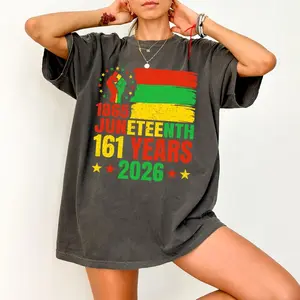 Juneteenth 2026 161 Years Freedom Shirt, Black History African Pride Tee, Pan African Flag Fist Graphic Top, Vintage Grunge Heritage Outfit