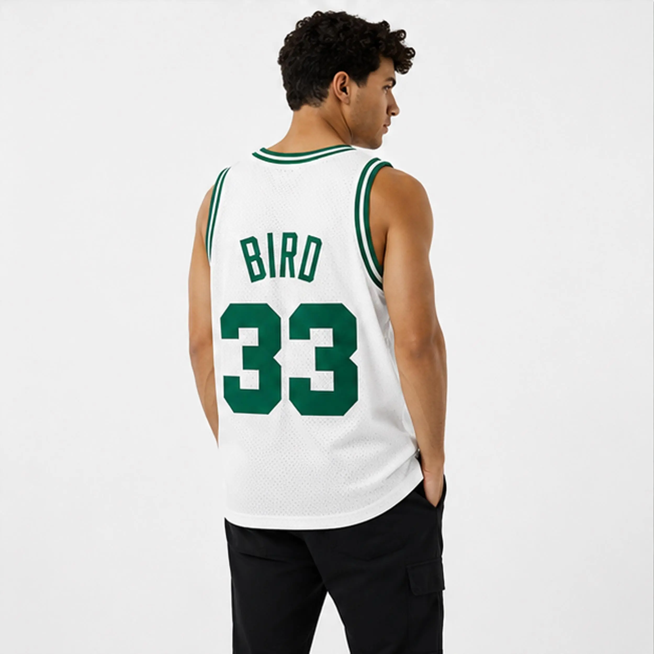 Men's #33 Legend Boston 1985-86 White Retro Basketball Fan Jersey, Lightweight, Breathable, Birthday Gifts, Cold Wash, Do Not Bleach