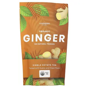 Cederberg Tea Co Organic Ginger, Caffeine Free, 100 Natural Tea Bags, 7.76 oz (220 g)