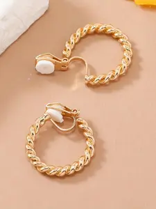 Simple Minimalist Hoop Ear Clip, Fashionable Fake Piercing Ear Jewelry for Women & Girls, Trendy All-match & Exquisite Jewelry for Birthday Gift, Fashionable Hoop Earrings