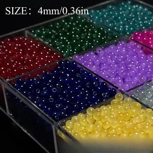 4mm 100pcs Cat Eye Glass Seed Beads Colorful Spacer Beads for Jewelry Making Bracelet Necklace Earring Ring Keychain DIY Handcraft Sewing Needlework Jewelry