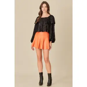 Victoria Faux Leather Skort - Orange