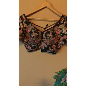 Black Sabhyasachi-Style Blouse – Ready-to-Wear Elegance