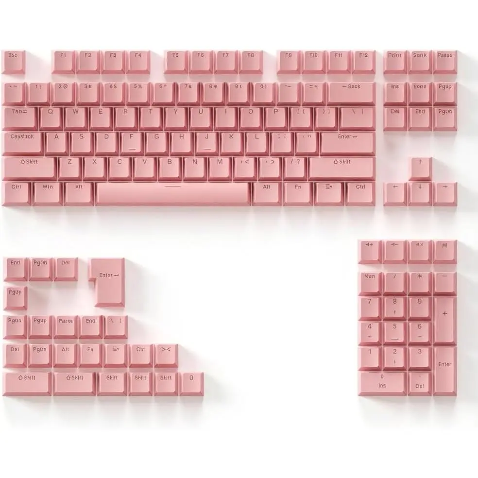 131  PBT Keycaps Set, Double Shot Shine Through Backlit Key Caps, OEM Profile Custom Keycap for  Mechanical Gaming Keyboards, Fits 61/68/75/84/87/96/98/104 Layouts ()