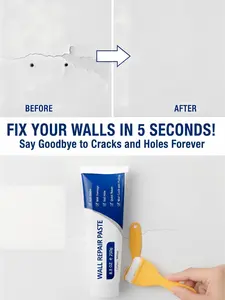 Skip Expensive Repairs! This 5-Second Wall Fix Paste Instantly Repairs Holes & Cracks – No Tools, No Skills Needed, Fast Dry Waterproof Formula, Easy DIY Wall Repair for Homeowners & Renters White Spackle Kit