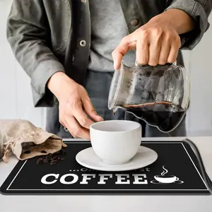 Coffee Station Mat Absorbent Drip Tray with Stain Resistant Bottom for Coffee Bar Decor Waterproof Kitchen Counter Protector Easy To Clean Cafe Style
