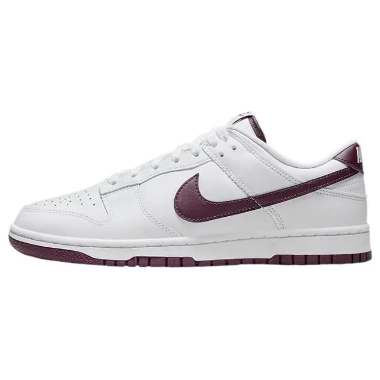 Nike Dunk Low Retro White Night Maroon Versatile Skate Shoes Men's DV0831-102