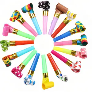 30-Pack Colorful Party Blowouts Noise Makers - Durable Automatic Roll-Out Whistles, Squawker Horns for Birthday, New Year (Random Colors)