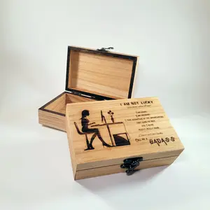 Don't Call Me Lucky Women Empowerment Wooden Engraved Box with Motivational Message | Jewelry Box | Girl Power