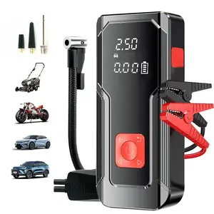 1pc 5-in-1 Jump Starter with Air Compressor Peak Power, 150PSI Digital Tire Inflator, ABS Material, USB Rechargeable, for Gas/Diesel Vehicles, Portable with LED Emergency Lighting, Auto Shut-Off, Tire Pressure Detection & Adjustment, Quick Charge