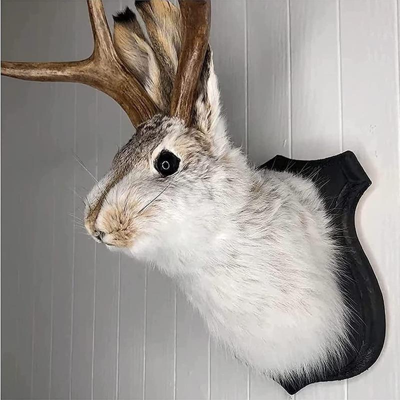 YXMKJOS Jackalope Mount Resin Deer Head Wall Decor for Home Wall Decoration Unique Animal Wall Mount