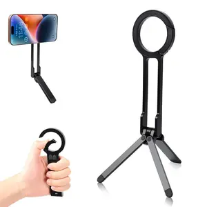 Universal Magnetic Phone Tripod, Foldable Magnetic Pocket Phone Tripod, Aluminum Alloy Mini Portable Cell Phone Stand Magnet Quick Mount, Travel Size, Suitable for Daily Vlog Shooting