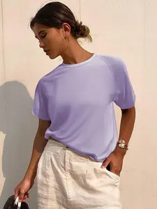 Women's Outdoor Quick-Dry Short Sleeve Running Sports Breathable Lightweight Training Top Shirt, 3 Piece Set, Casual Summer Wear