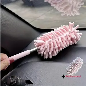 Compact Car Duster Brush, Extendable Microfiber Dusting Tool with Comfortable Handle for Home and Auto interior Cleaning, Car Cleaning Tool