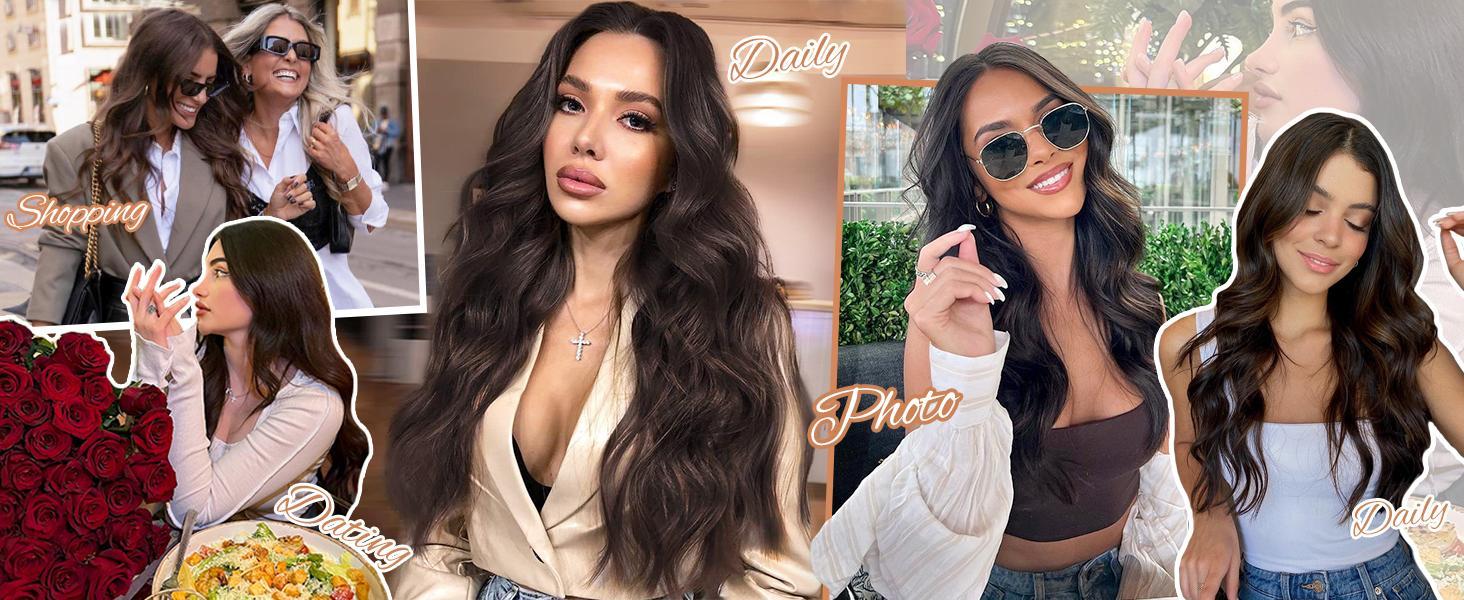 PANEWAY 20 Inch Wavy Synthetic Hair Topper with Bangs – Lightweight Clip-In for Thinning Hair, Natural Volume & Daily Confidence Boost (100% Premium Kanekalon)