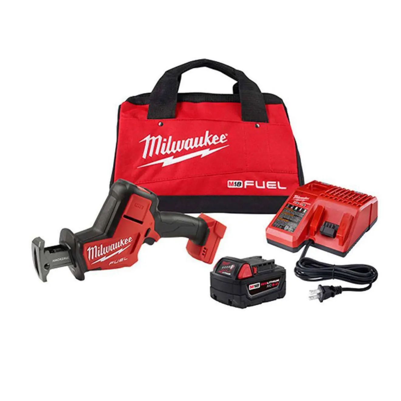 Milwaukee M18 FUEL HACKZALL Reciprocating Saw Full Kit (2719-21) - Power Tool with Brushless Motor, Lithium Batteries for Demolition
