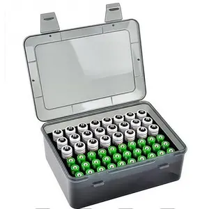 Durable Battery Storage Box Holds 54 Aa Aaa Batteries, Ideal Home Organizer with Sorting Drawers, Perfect for Household Use